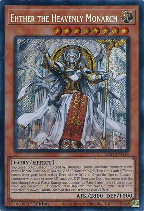 Ehther the Heavenly Monarch [RA04-EN018] Secret Rare | Clutch Gaming