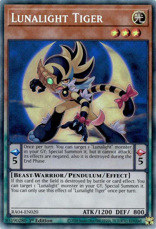 Lunalight Tiger [RA04-EN020] Prismatic Collector's Rare | Clutch Gaming