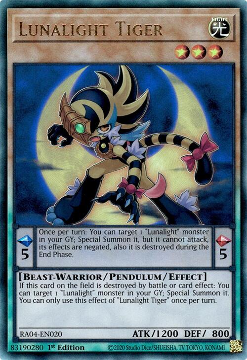 Lunalight Tiger [RA04-EN020] Prismatic Ultimate Rare | Clutch Gaming