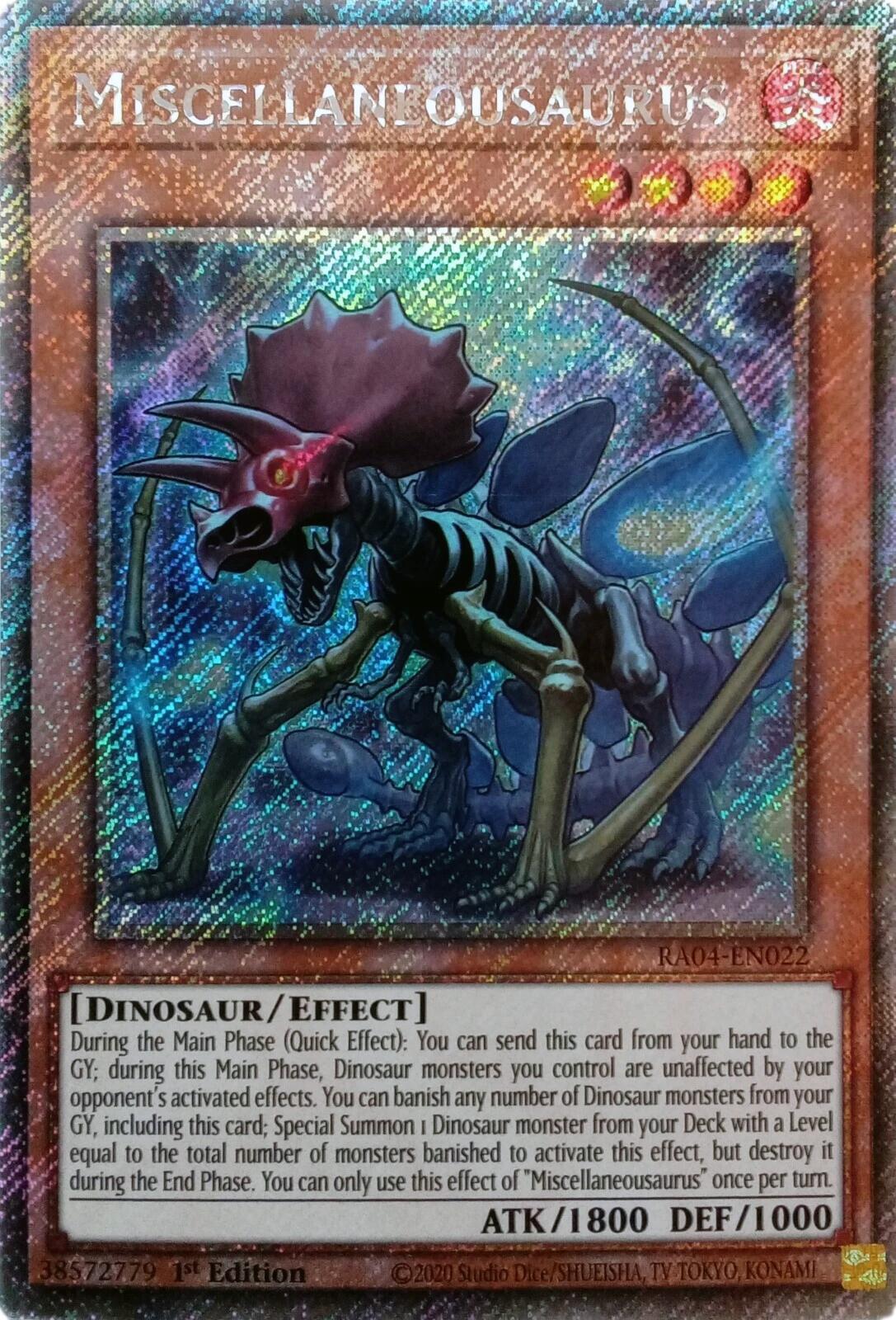 Miscellaneousaurus [RA04-EN022] Platinum Secret Rare | Clutch Gaming