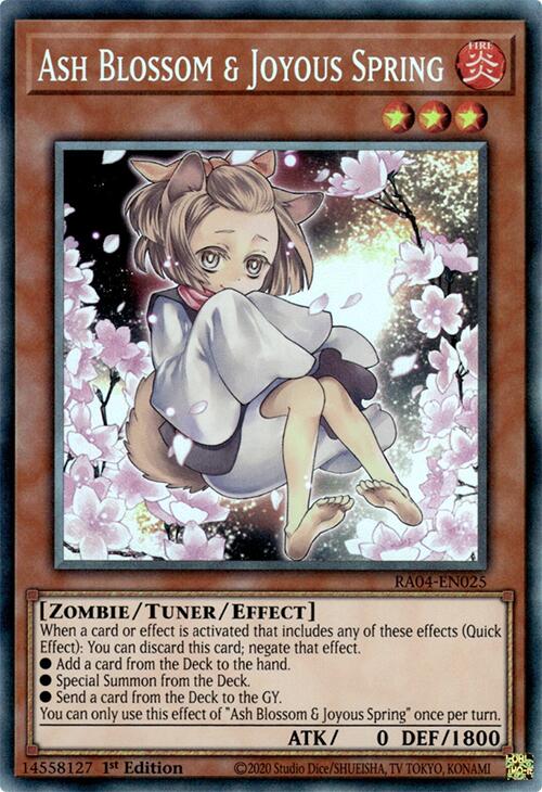 Ash Blossom & Joyous Spring (Alternate Art) [RA04-EN025] Prismatic Collector's Rare | Clutch Gaming