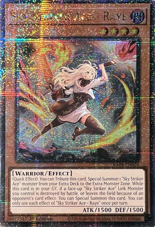 Sky Striker Ace - Raye (New Art) [RA04-EN026] Quarter Century Secret Rare | Clutch Gaming