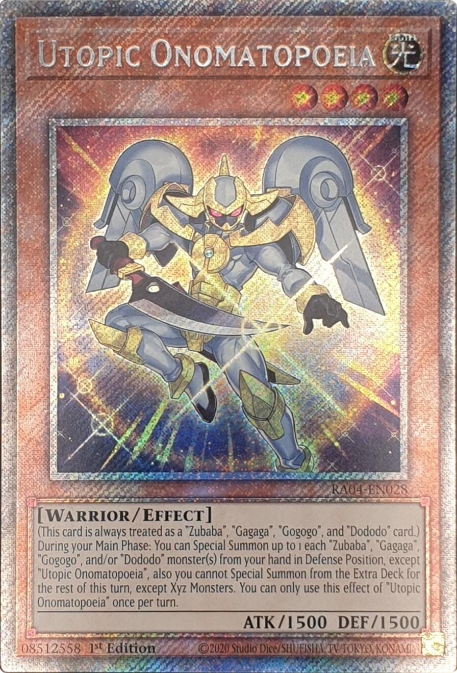 Utopic Onomatopoeia [RA04-EN028] Platinum Secret Rare | Clutch Gaming