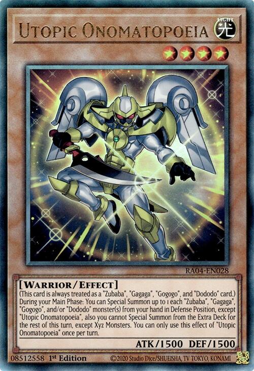 Utopic Onomatopoeia [RA04-EN028] Ultimate Rare | Clutch Gaming