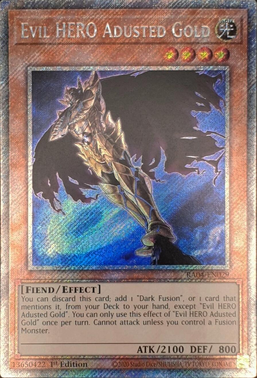 Evil HERO Adusted Gold [RA04-EN029] Platinum Secret Rare | Clutch Gaming