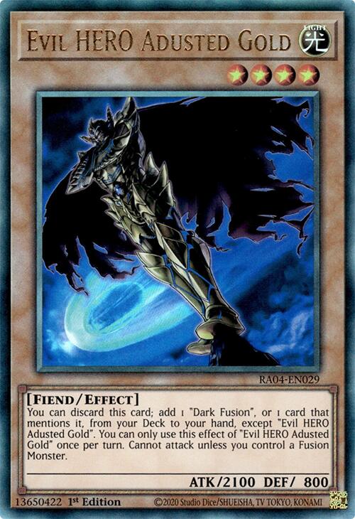 Evil HERO Adusted Gold [RA04-EN029] Prismatic Ultimate Rare | Clutch Gaming