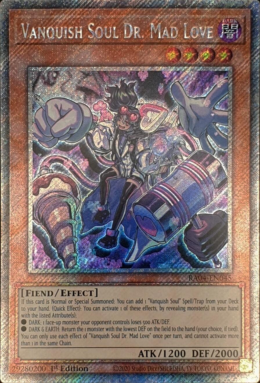 Vanquish Soul Dr. Mad Love [RA04-EN045] Platinum Secret Rare | Clutch Gaming