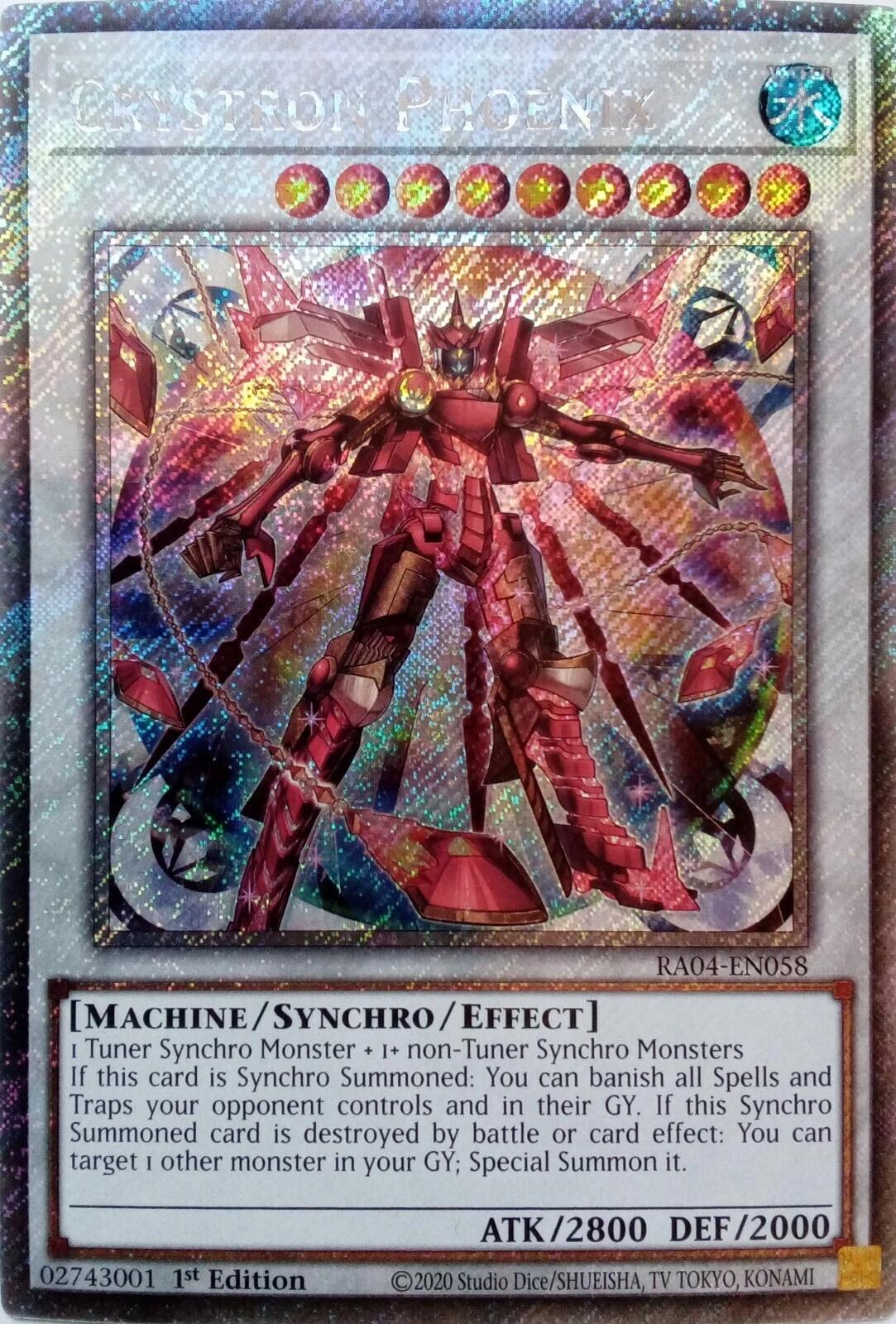 Crystron Phoenix [RA04-EN058] Platinum Secret Rare | Clutch Gaming
