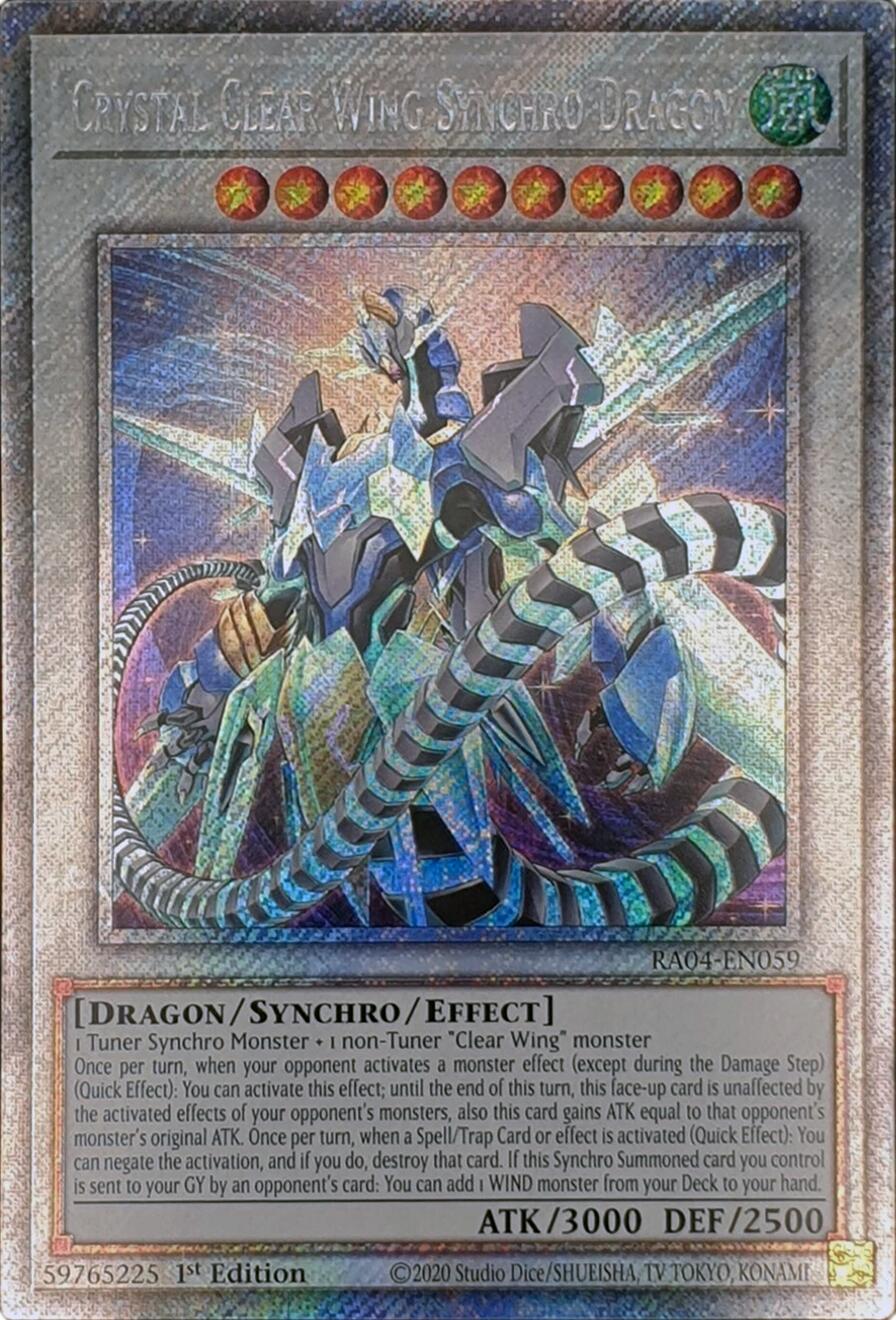 Crystal Clear Wing Synchro Dragon [RA04-EN059] Platinum Secret Rare | Clutch Gaming