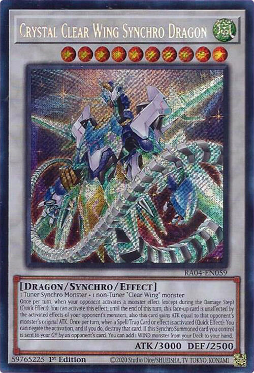 Crystal Clear Wing Synchro Dragon [RA04-EN059] Secret Rare | Clutch Gaming