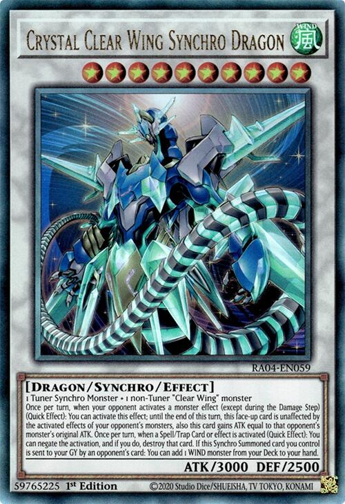 Crystal Clear Wing Synchro Dragon [RA04-EN059] Prismatic Ultimate Rare | Clutch Gaming