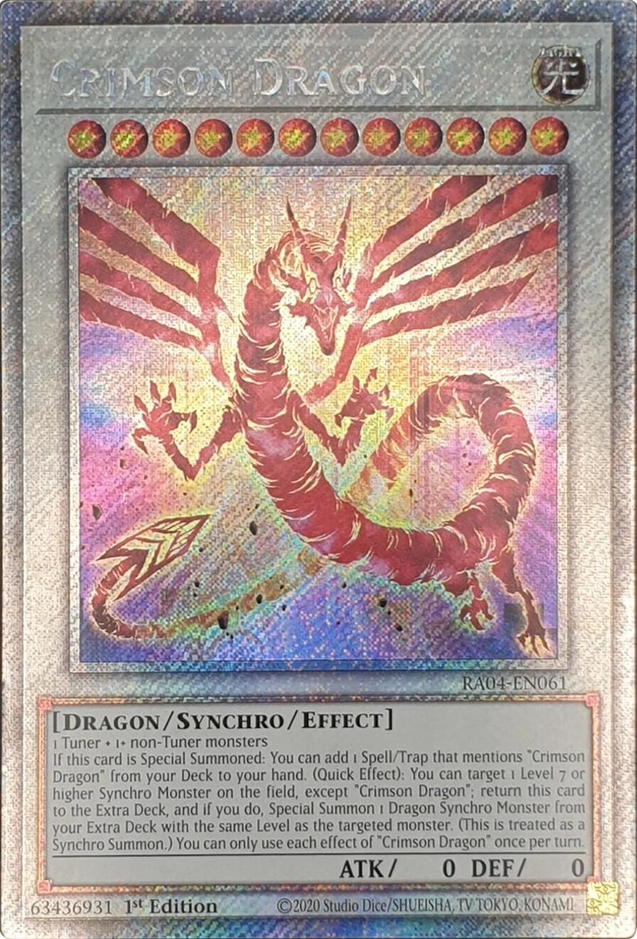 Crimson Dragon (card) [RA04-EN061] Platinum Secret Rare | Clutch Gaming