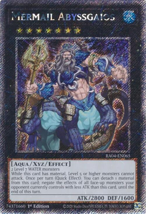 Mermail Abyssgaios [RA04-EN065] Platinum Secret Rare | Clutch Gaming