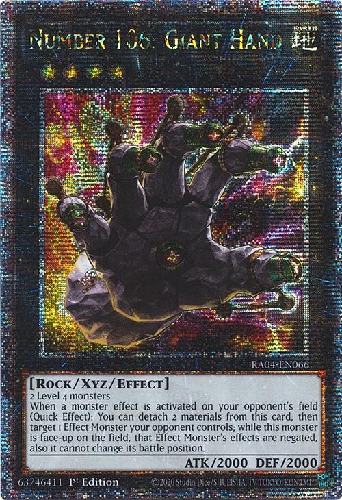 Number 106: Giant Hand [RA04-EN066] Quarter Century Secret Rare | Clutch Gaming