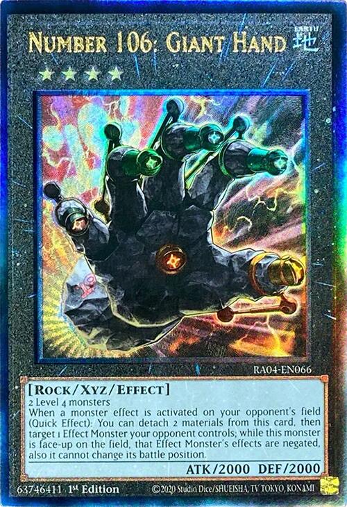 Number 106: Giant Hand [RA04-EN066] Prismatic Ultimate Rare | Clutch Gaming