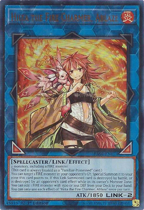 Hiita the Fire Charmer, Ablaze [RA04-EN074] Ultra Rare | Clutch Gaming
