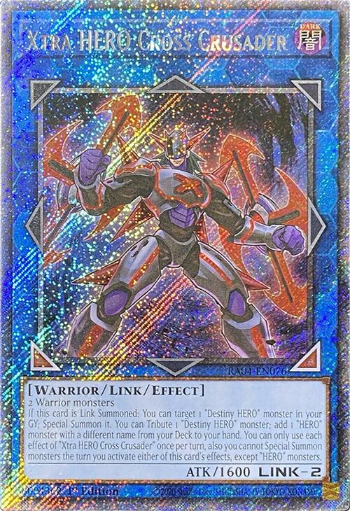 Xtra HERO Cross Crusader [RA04-EN076] Platinum Secret Rare | Clutch Gaming