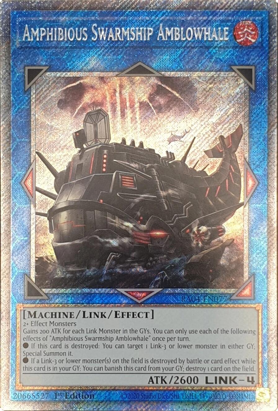 Amphibious Swarmship Amblowhale [RA04-EN077] Platinum Secret Rare | Clutch Gaming