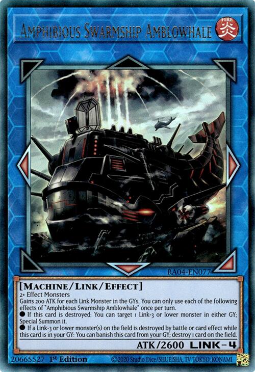 Amphibious Swarmship Amblowhale [RA04-EN077] Prismatic Ultimate Rare | Clutch Gaming