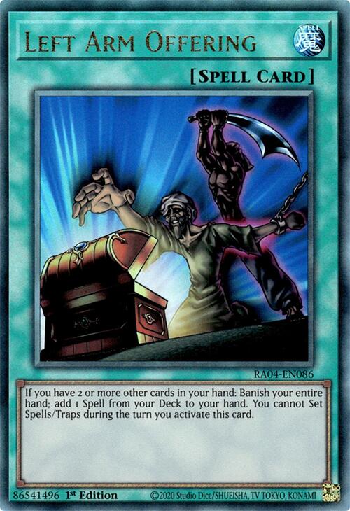 Left Arm Offering [RA04-EN086] Prismatic Ultimate Rare | Clutch Gaming