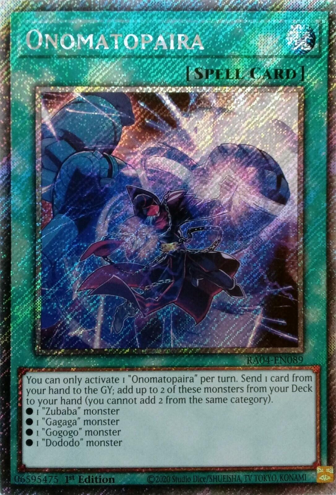 Onomatopaira [RA04-EN089] Platinum Secret Rare | Clutch Gaming