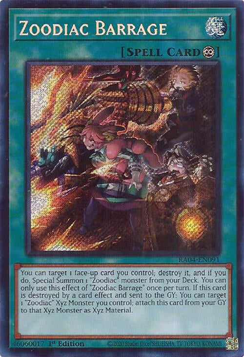 Zoodiac Barrage [RA04-EN091] Secret Rare | Clutch Gaming