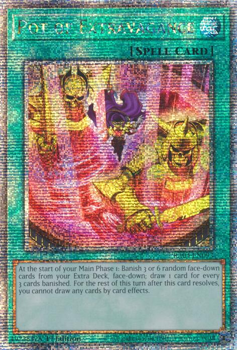 Pot of Extravagance (New Art) [RA04-EN093] Quarter Century Secret Rare | Clutch Gaming