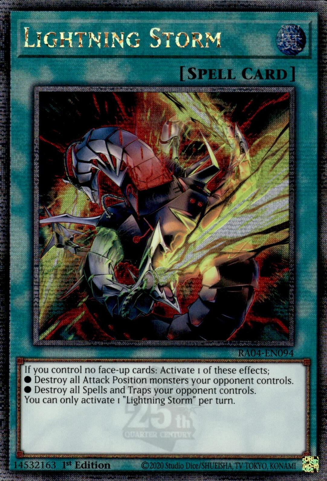 Lightning Storm (New Art) [RA04-EN094] Quarter Century Secret Rare | Clutch Gaming
