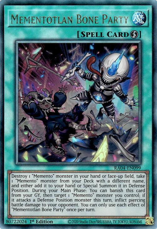 Mementotlan Bone Party [RA04-EN099] Prismatic Ultimate Rare | Clutch Gaming