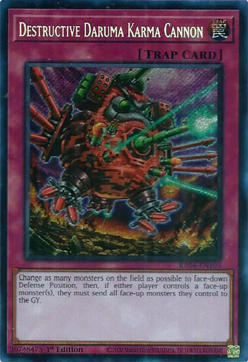 Destructive Daruma Karma Cannon [RA04-EN103] Secret Rare | Clutch Gaming