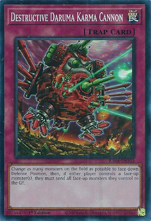 Destructive Daruma Karma Cannon [RA04-EN103] Super Rare | Clutch Gaming
