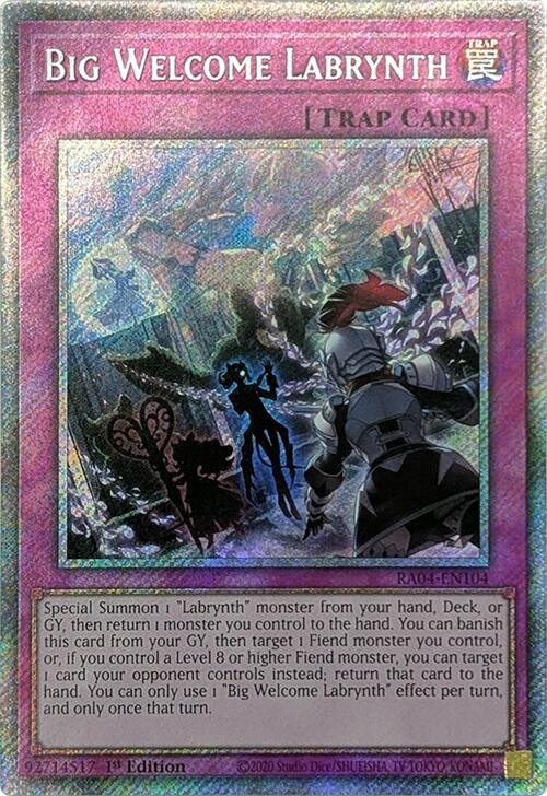 Big Welcome Labrynth [RA04-EN104] Platinum Secret Rare | Clutch Gaming