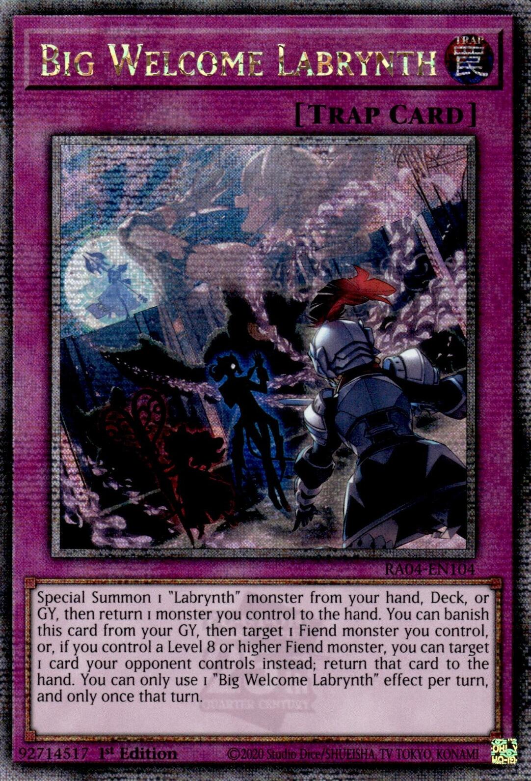 Big Welcome Labrynth [RA04-EN104] Quarter Century Secret Rare | Clutch Gaming