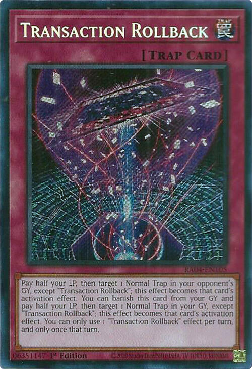 Transaction Rollback [RA04-EN105] Secret Rare | Clutch Gaming