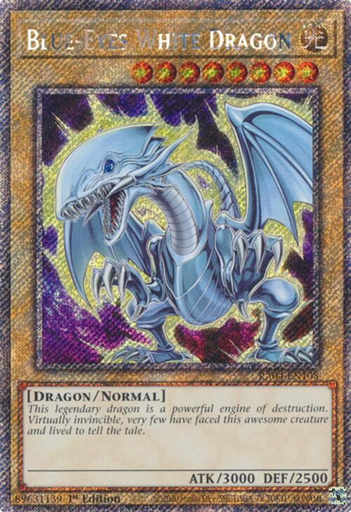 Blue-Eyes White Dragon (7th Art) [RA04-EN108] Platinum Secret Rare | Clutch Gaming