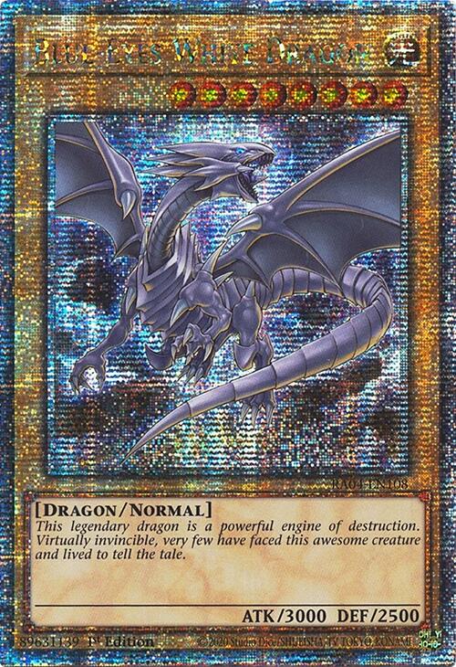 Blue-Eyes White Dragon (8th Art) [RA04-EN108] Quarter Century Secret Rare | Clutch Gaming