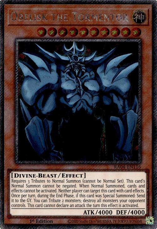 Obelisk the Tormentor [RA04-EN116] Platinum Secret Rare | Clutch Gaming