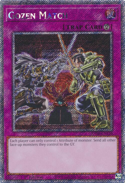 Gozen Match [RA04-EN134] Platinum Secret Rare | Clutch Gaming
