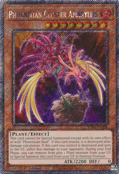 Phoenixian Cluster Amaryllis [RA04-EN136] Platinum Secret Rare | Clutch Gaming