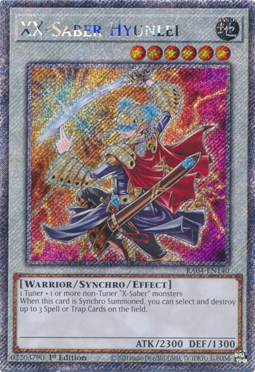 XX-Saber Hyunlei [RA04-EN140] Platinum Secret Rare | Clutch Gaming