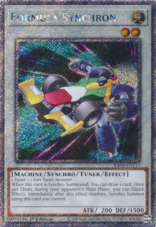 Formula Synchron [RA04-EN143] Platinum Secret Rare | Clutch Gaming
