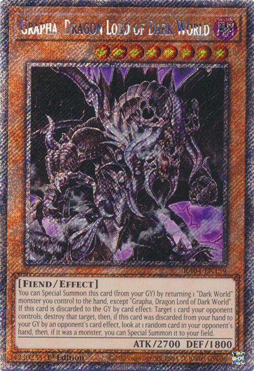 Grapha, Dragon Lord of Dark World [RA04-EN159] Platinum Secret Rare | Clutch Gaming