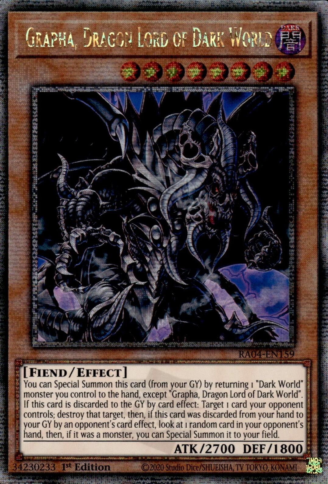 Grapha, Dragon Lord of Dark World [RA04-EN159] Quarter Century Secret Rare | Clutch Gaming