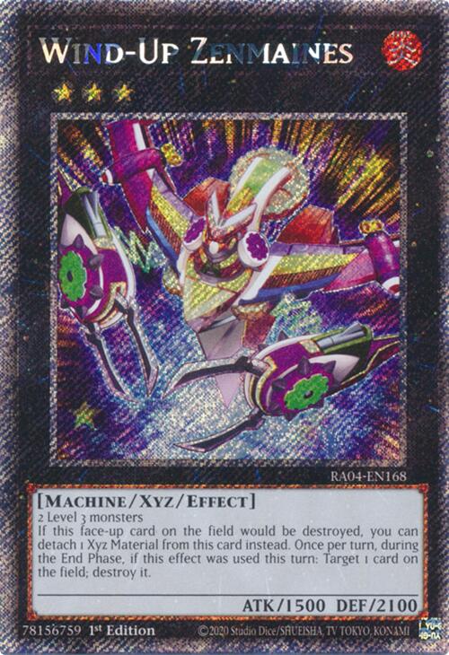 Wind-Up Zenmaines [RA04-EN168] Platinum Secret Rare | Clutch Gaming