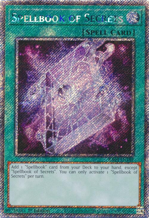 Spellbook of Secrets [RA04-EN189] Platinum Secret Rare | Clutch Gaming