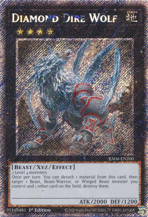 Diamond Dire Wolf [RA04-EN200] Platinum Secret Rare | Clutch Gaming