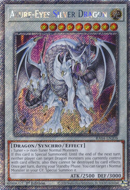 Azure-Eyes Silver Dragon [RA04-EN208] Platinum Secret Rare | Clutch Gaming
