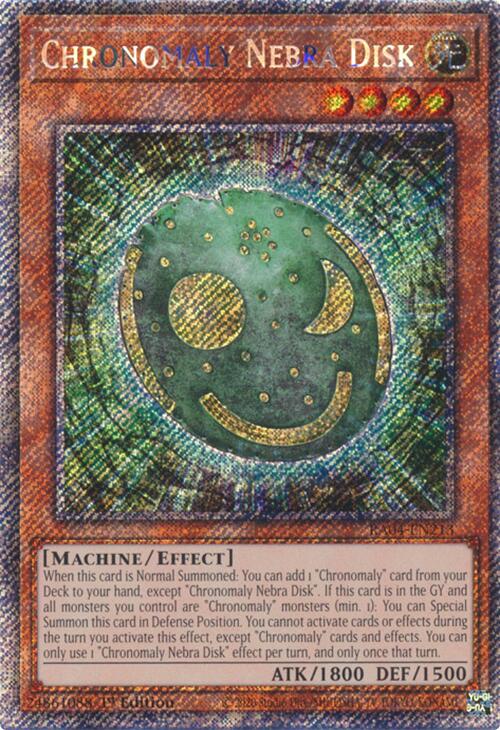 Chronomaly Nebra Disk [RA04-EN213] Platinum Secret Rare | Clutch Gaming