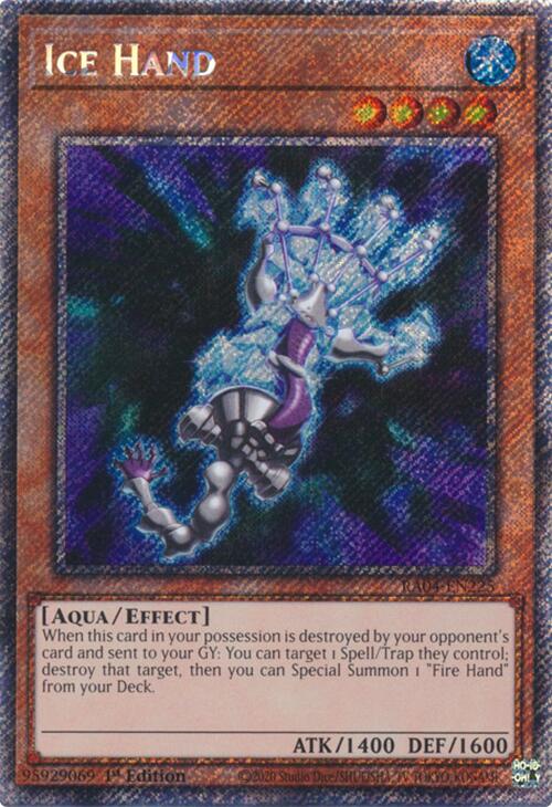 Ice Hand [RA04-EN225] Platinum Secret Rare | Clutch Gaming