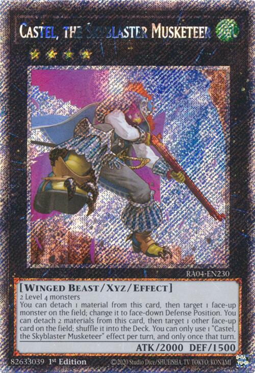 Castel, the Skyblaster Musketeer [RA04-EN230] Platinum Secret Rare | Clutch Gaming